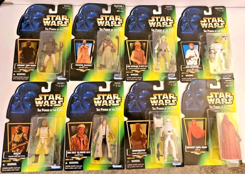 Kenner Star Wars POTF Green Card w/Holo Sticker Action 3.75" Figure Lot Of 8 New