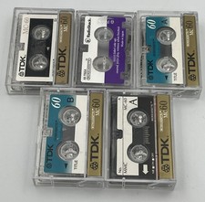 Lot of 4 Micro Cassette Tapes TDK Memorex & 1 Cleaner Cassette Pre Owned Vintage