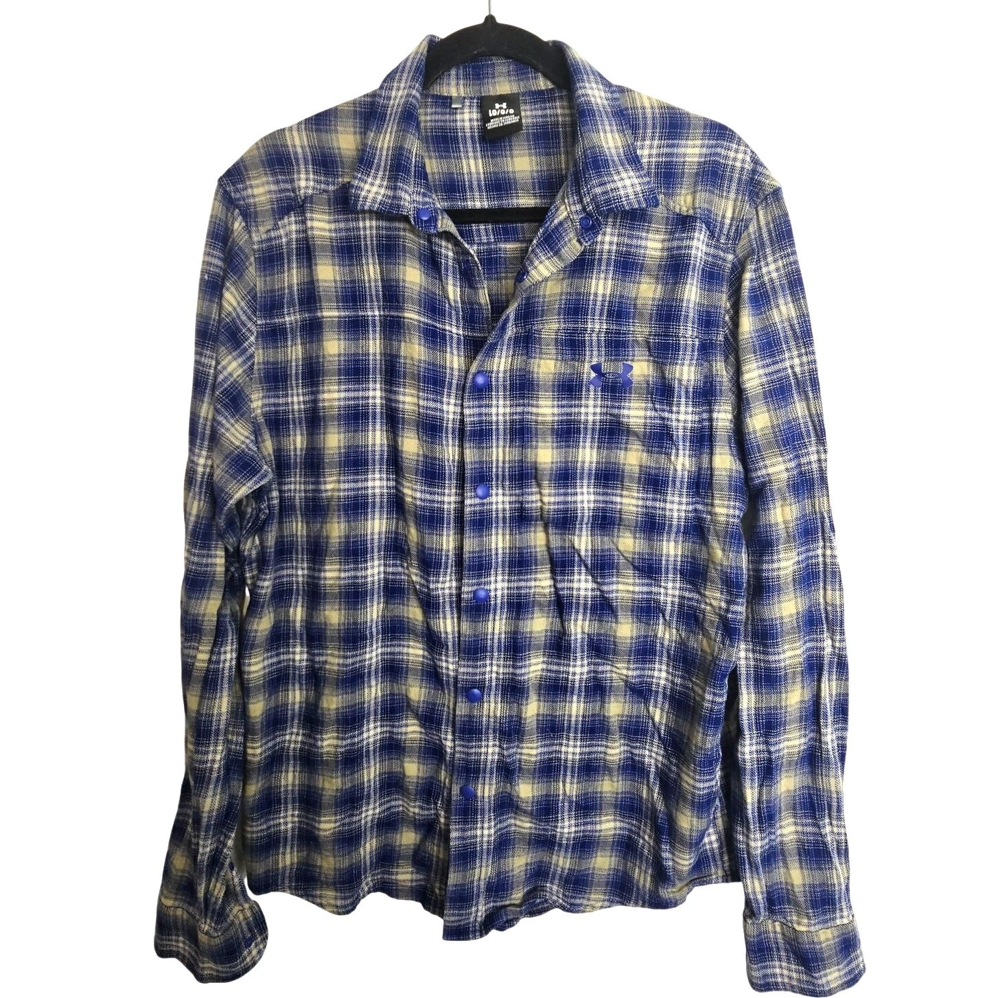 Under Armour Mens Plaid Flannel Shirt Snap Up Size L Gorpcore Outdoor Casual