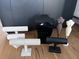 Assorted Jewellery Necklace Bracelet Display Stands fabric plastic