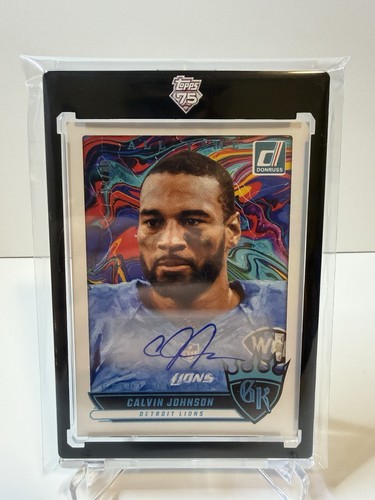 Calvin Johnson #ATGK-CJN 2025 Panini Donruss All-Time Gridiron Kings Autograph card