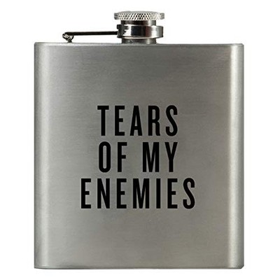 TEARS OF MY ENEMIES | Damn Fine Hip Flask | 6oz Stainless Steel | Funny Men's...