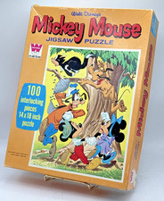 Vintage 1960's Mickey Mouse and Friends 100 Pc Jigsaw Puzzle in Box Whitman READ