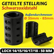 45# Stahl Geteilte Stellring Wellenring Klemmring Stellring Stellringe Ø 14-83mm