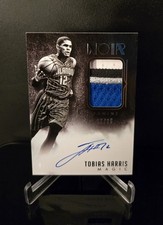 #/25 AUTO RELIC 🔥 TOBIAS HARRIS SSP 2014-15 Panini Noir Game Worn Signature SP