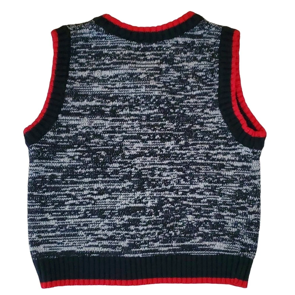 EE. UU. POLO ASSN. Chaleco Suéter Cuello en V Negro y Rojo TALLA: 24M Foto 3 de 4
