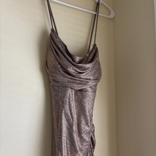 Morgan & Co Rose-Gold Shimmering Evening Dress Size 9 -new w/out tag