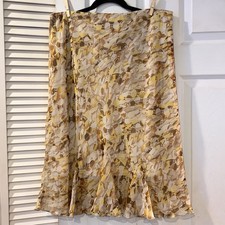 NYCC Y2K Fairy Grunge Midi Skirt L Abstract Print Flowy Flared Lined Work Casual