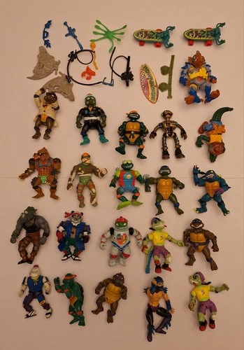 Vintage Teenage Mutant Ninja Turtles TMNT Action Figures and Accessories Lot