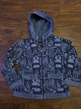 Patagonia Kids Fleece Hooded Jacket Fuzzy Cozy Full Zip Blue Size 4