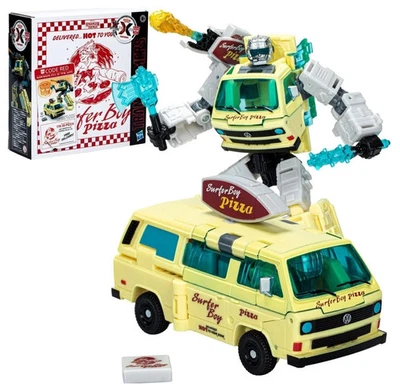 TRANSFORMERS X STRANGER THINGS CODE RED/SURFER BOY PIZZA VAN Action Figure *NEW*