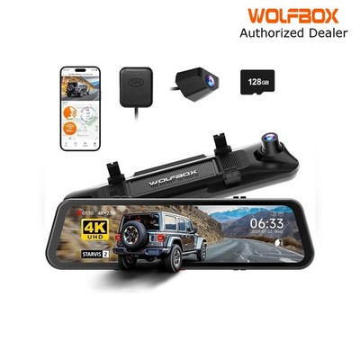 Wolfbox G900 PRO 12 Inch 2-CH Rear View Mirror 4K Dash Cam | Authorized Dealer
