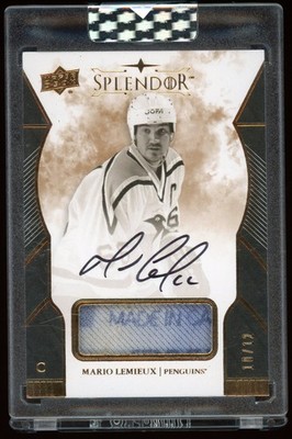 2017 Splendor Mario Lemieux Black White Auto Relic Copper /12 #BW-ML Penguins