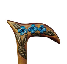 Hand Carved Designer Wooden Walking Stick for Men  Women   Ergonomic Handle