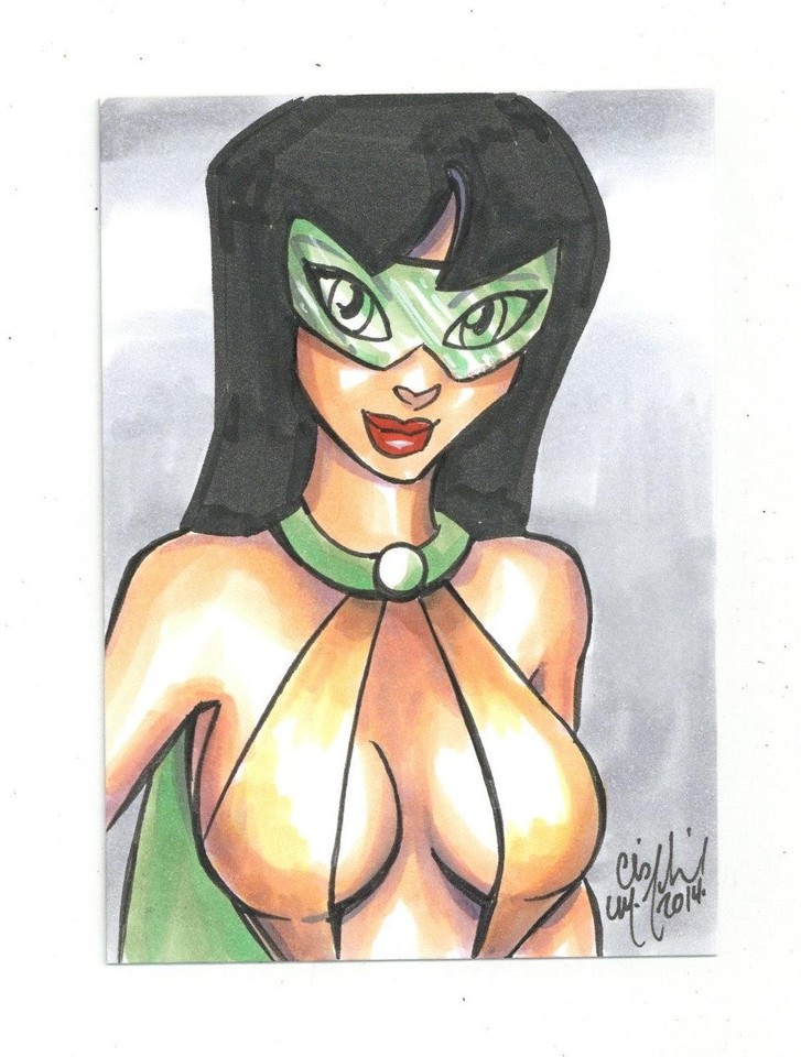 Phantom Lady Sketch Card by Chris McJunkin Comic Art
