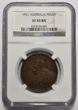 1921 AUSTRALIA PENNY NGC XF 45 BN Certified Coin