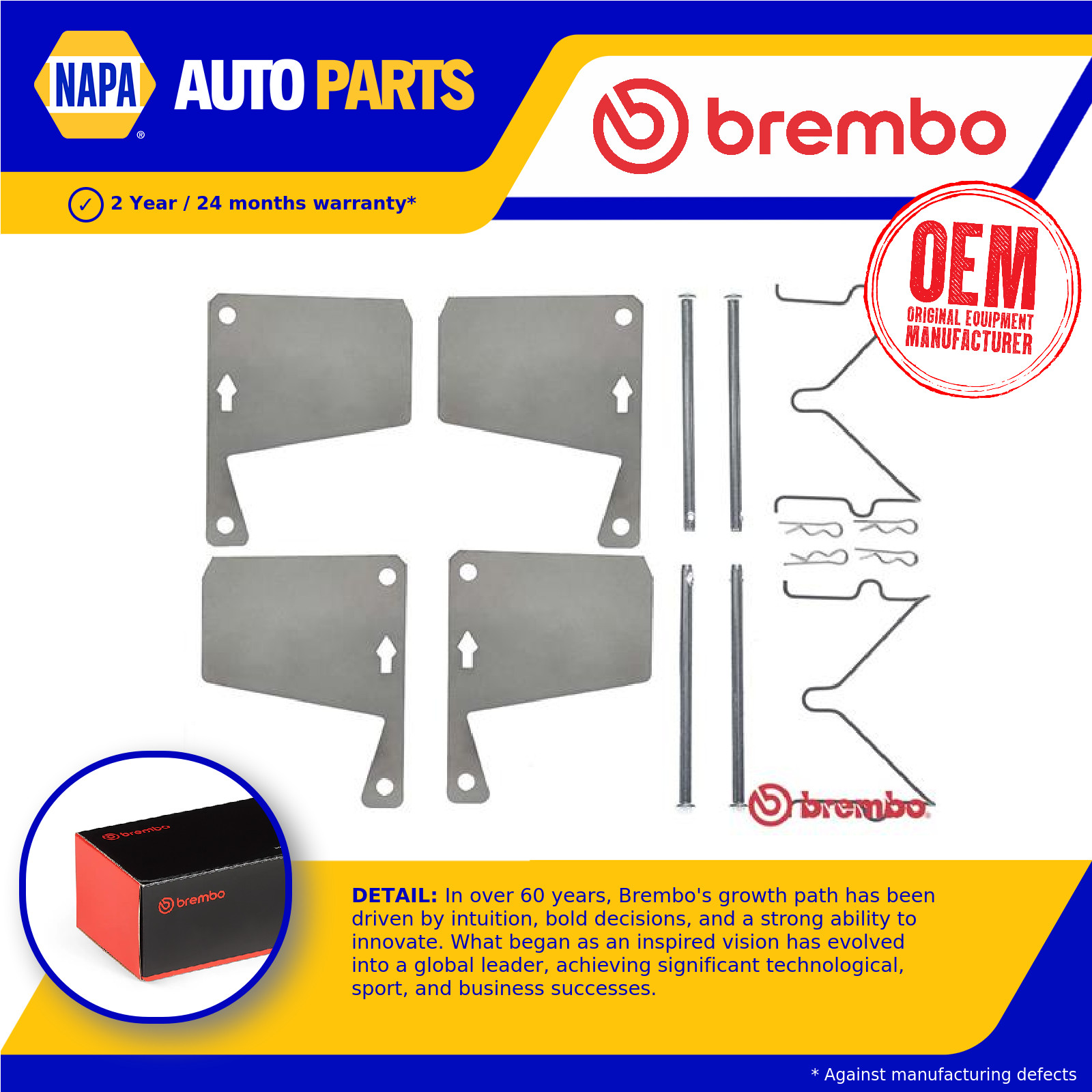 Brake Pad Fitting Kit Front A02246 Brembo Genuine Top Quality Guaranteed New