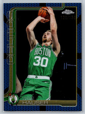 Sam Hauser 2025-26 Topps Chrome Blue Basketball Refractor /150 #14 Celtics