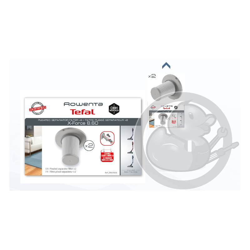 Rowenta Gris Filtre Hepa Aspirateur X-Force Flex 8.60 Zr009005 - Image 2