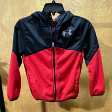 Under Armour ColdGear Boys S Fleece Full Zip Hooded Colorblock Logo Hoodie