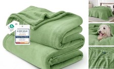 GentleSoft Fleece Bed Blankets Full Size Green - Soft Full 84" x 90" Emerald