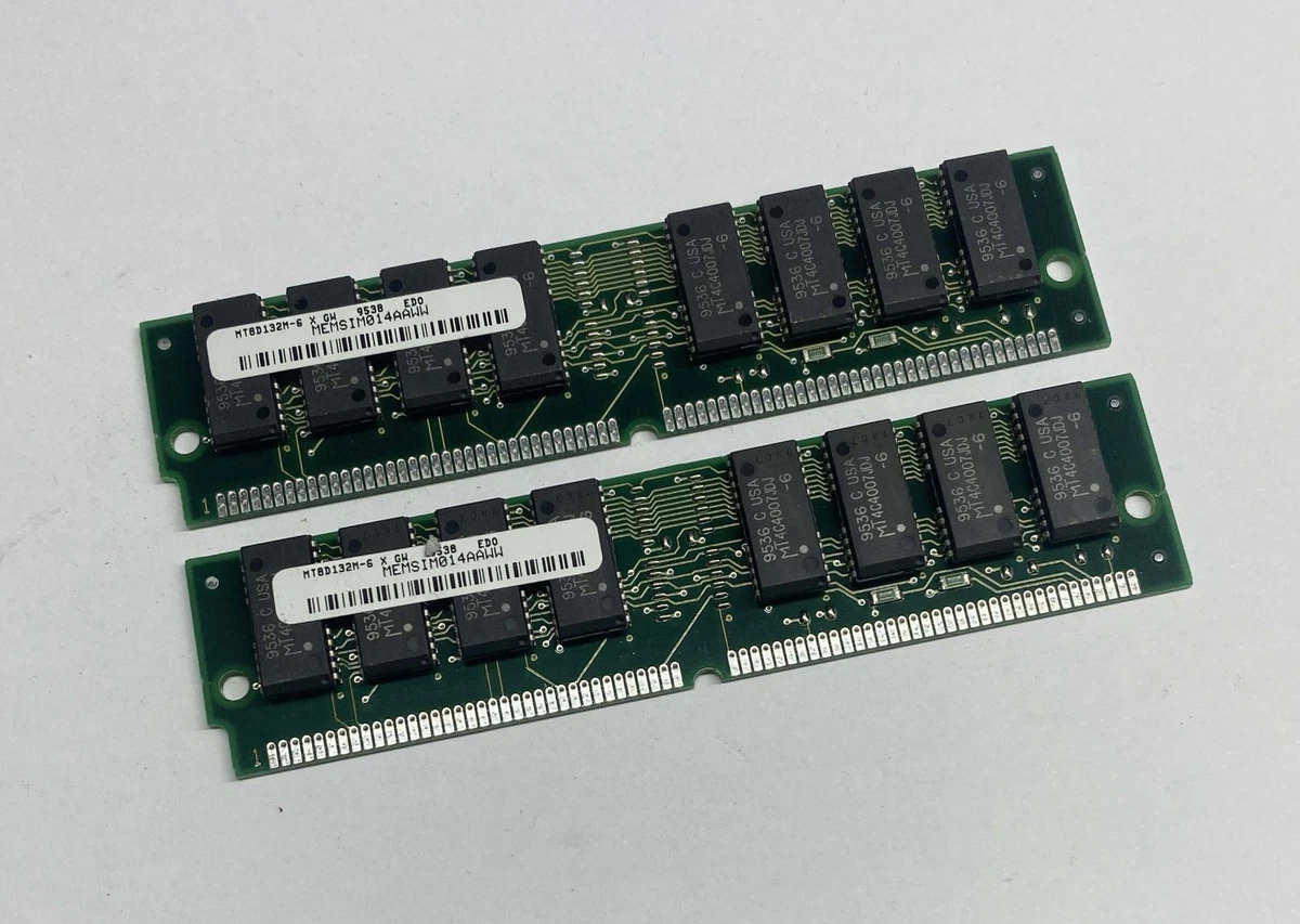 2x 4MB 1Mx32 72-Pin EDO 60ns Non-Parity RAM SIMM Memory 386 486 PC ☆