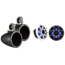 Kicker Premium Marine 8" 51MSC8 With 43KMTES8B Black Enclosures UTV / Wake Bo...
