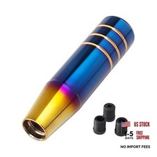 Aluminum Weighted Shift knobs, Universal Burnt Blue Long Shift knobs Gold