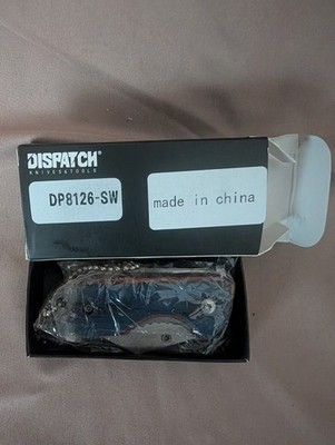 Disparch DP8126-SW Small Folding Pocket Knife Blue Wood Handle w/ Box Keychain