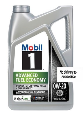 Mobil 1 Advanced Fuel Economy Full Synthetic Motor Oil 0W-20, 5 Quart