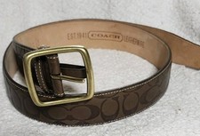 NWT COACH 90057 Signature C Mens Size 36 Brown Leather Belt