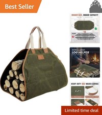 Portable Waxed Canvas Wood Carrier - 44" L x 21" W for Outdoor Adventures