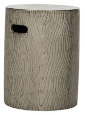 Outdoor Collection Trunk Modern Dark Grey Concrete Round Accent Table (Fully ...