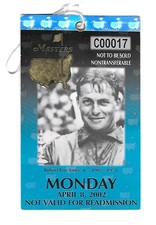 2002 Masters Monday Practice Round Ticket - Tiger Woods Wins