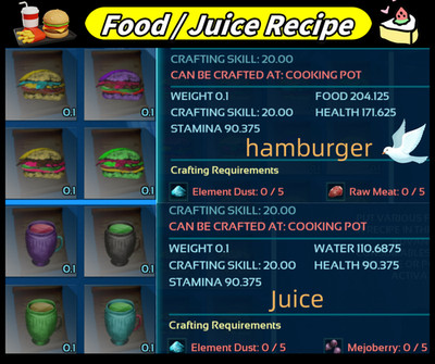 Ark Survival Ascended PVE   Food Recipe/ Juice Recipe   PC/PS/XBOX