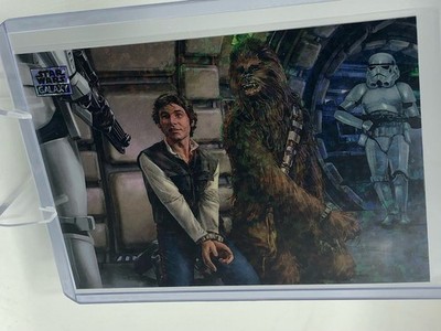 2025 Topps Chrome Star Wars Galaxy Han and Chewie Mini Diamond Refractor #94