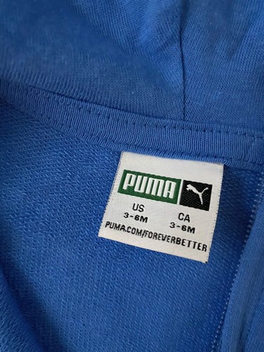 NEU Puma Strampler Baby Größe 3-6 Monate blau Reißverschluss mit Kapuze - Bild 5 von 6