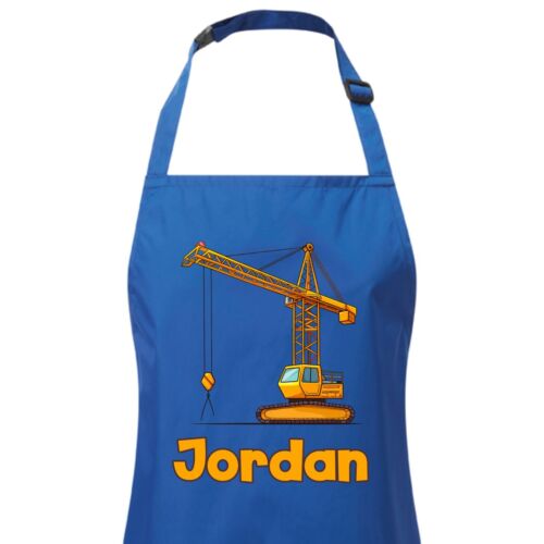 Delantal personalizado para niños grúa cualquier nombre impermeable. Cocina artesanal para hornear niño niña - Imagen 8 de 12