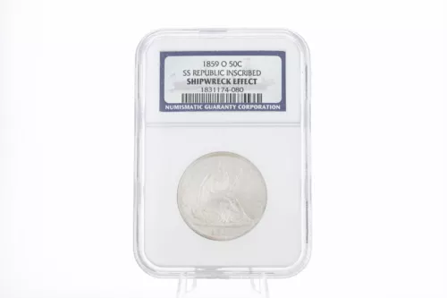 1859-O Half Dollar Seated Liberty SS Republic Shipwreck Effect NGC Sealed Case 