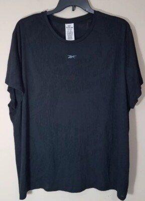 Reebok Burnout Training Shirt Tee Women 4X Plus Size Black NEW