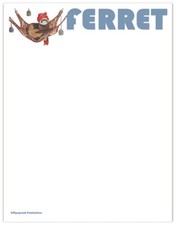 Ferret Printable Stationery, Writing Paper, 8.5" x 11" 25 Sheets and 25 Envelope