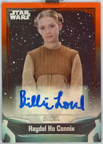 2021 TOPPS Star Wars Autograph Billie Lourd as Kaydel Ko Connix Orange /10 #ABL - Picture 1 of 2