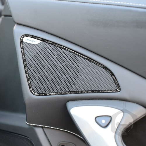Real Carbon Fiber Interior Door Speaker Trim For Chevrolet Corvette C7 2014-2019 - Foto 3 di 16