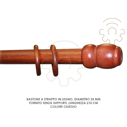 Kit Bastone Per Tenda Fisso In Legno 28 Mm Naturale Verniciato 240 Cm - Foto 13