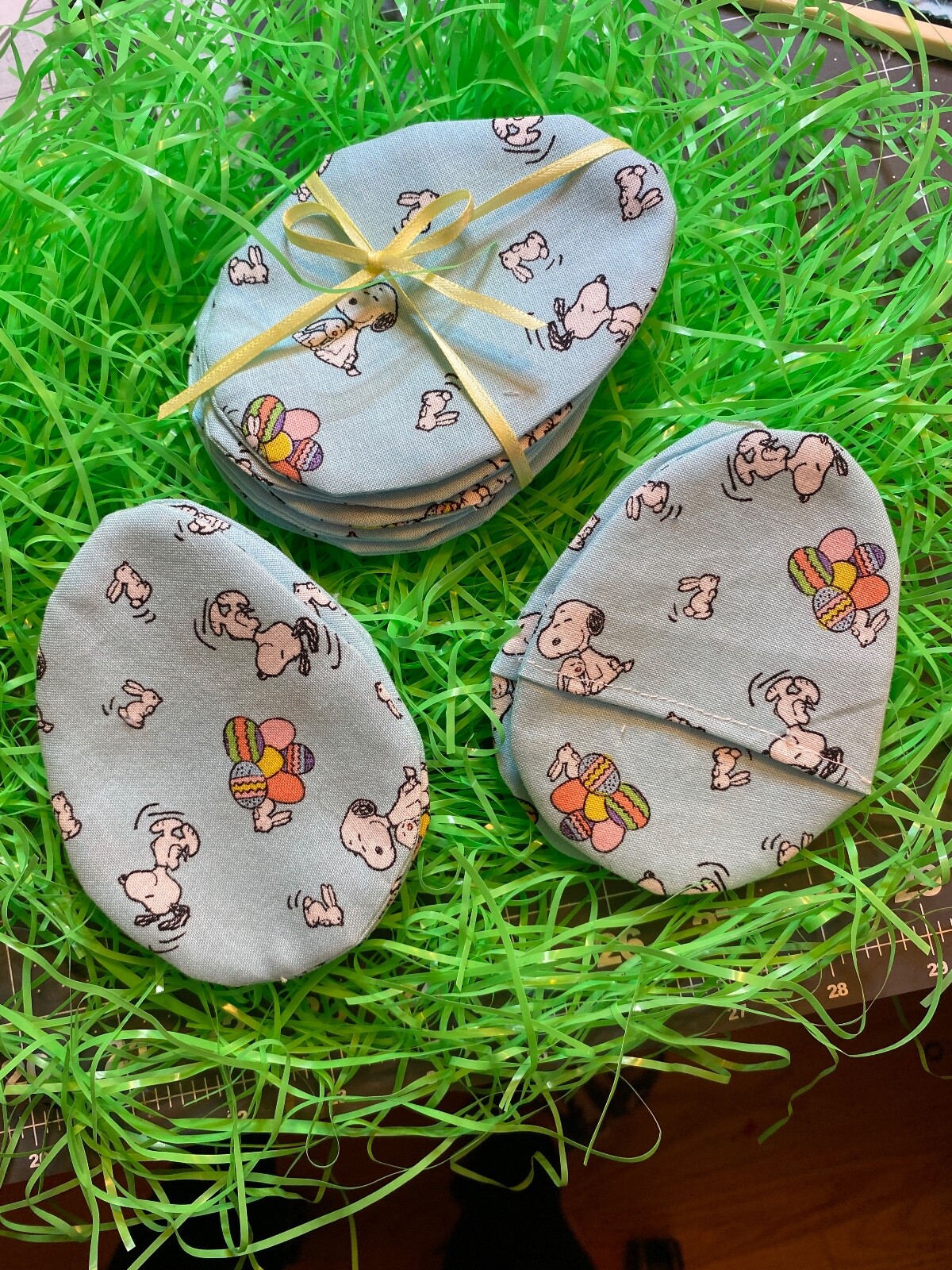 Easter reusable refillable fabric eggs 1 dozen Snoopy Peanuts Pocket