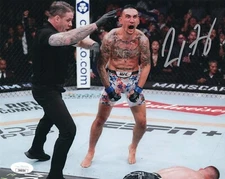 Max Holloway autographed signed 8x10 photo UFC Blessed JSA COA Justin Gaethje