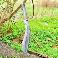 16' HANDMADE FORGED Damascus steel traditional kukri knife ideal outdoor hunting