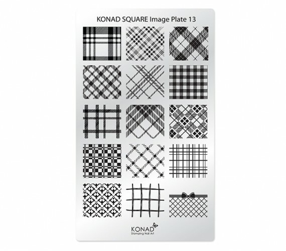 Konad Stamping Nail Art Square Image Plate No.13 Plaid Designs