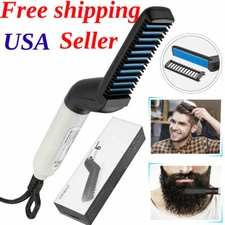Quick Beard Straightener Multifunctional Hair Comb Curling Curler Show Cap Mens