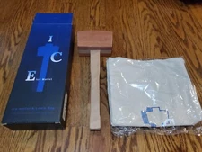 Wood Ice Mallet & Lewis Bag Kitchen Bartender Kit & Bar Tools NIB